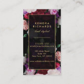 ロマンチックな暗い花模様 名刺 (裏面)
