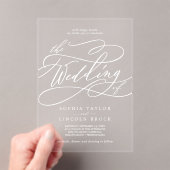 ロマンチックな書エレガント道ホワクラシックイ結婚トの アクリル招待状 (インサイチュ (ポータブル))