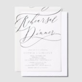 ロマンチックな書エレガント道リハーサルディナー ベラム紙招待状 (オフセット)
