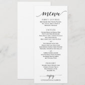 ロマンチックな書結婚道のメニュー | 4 x 9 |黒 メニュー (正面/裏面)