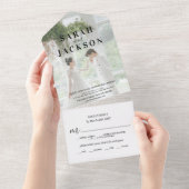 ロマンチックな書結婚道オーバーレイ オールインワン招待状 (貼ってはがせる)