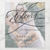 ロマンチックな書結婚道写真のワインラベル ワインラベル (シングルラベル)