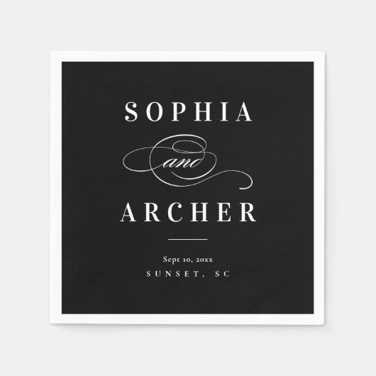 ロマンチックな書結婚道 スタンダードカクテルナプキン (正面)