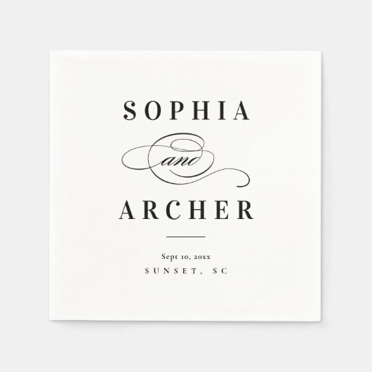 ロマンチックな書結婚道 スタンダードカクテルナプキン (正面)