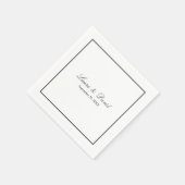 ロマンチックな書道が花開くカスタムウェディング紙 スタンダードカクテルナプキン (角)