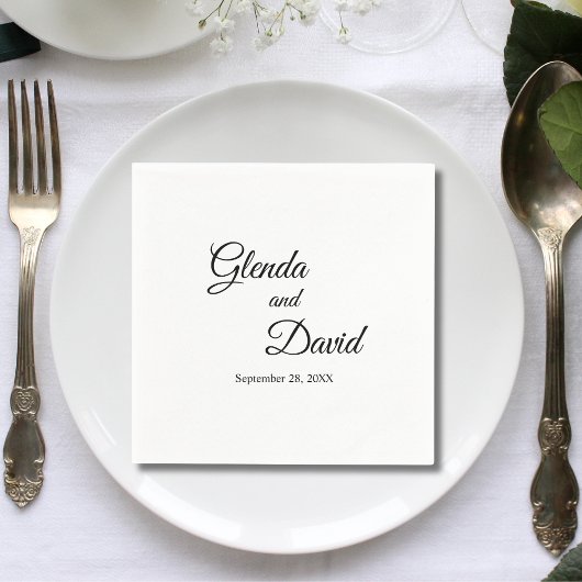 ロマンチックな書道が花開くカスタムウェディング スタンダードカクテルナプキン