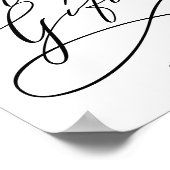 ロマンチックな書道が花開くカードとギフトサイン ポスター (角)