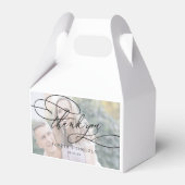 ロマンチックな書道の写真ありがとうござ結婚う フェイバーボックス (正面サイド)