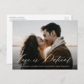 ロマンチックな書道の愛は忍耐強い延期 案内ポストカード (正面/裏面)