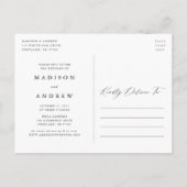 ロマンチックな書道の愛は忍耐強い延期 案内ポストカード (裏面)