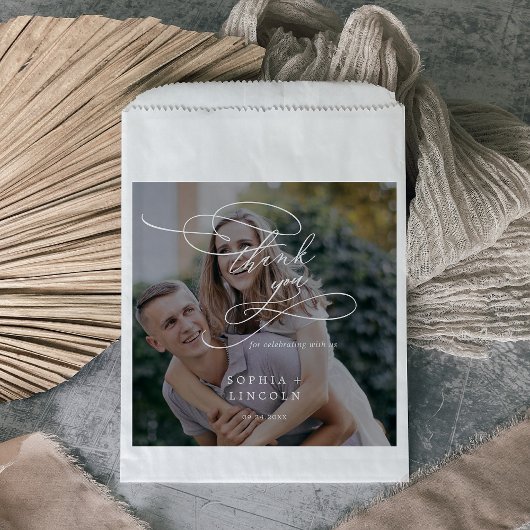 ロマンチックな書道の暗い写真ありがとう結婚。 フェイバーバッグ