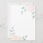 ロマンチックな書道の水彩バラ 招待状 (裏面)