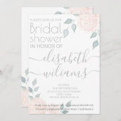 ロマンチックな書道の水彩バラ 招待状 (正面/裏面)