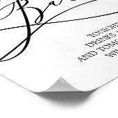 ロマンチックな書道オープンバーサイン ポスター (角)