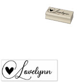 ロマンチックな書道スクリプトフォントハートシンボル名 ラバースタンプ (押印)