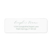 ロマンチックな書道セージ緑の差出人住所 ラベル (正面)