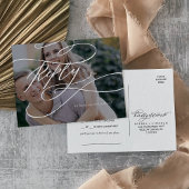 ロマンチックな書道ダークフォトソングリクエストRSVP インビテーションポストカード