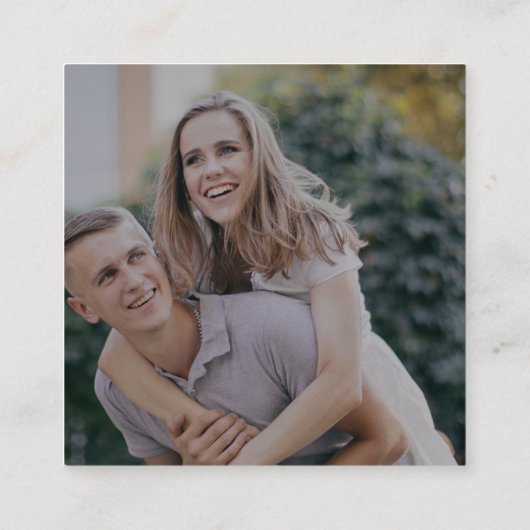 ロマンチックな書道ダークフォトQRコードRSVP エンクロージャーカード (裏面)