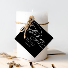 ロマンチックな書道ダーク結婚ブラックの感謝 フェイバータグ