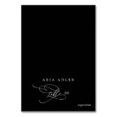 ロマンチックな書道ブラックメニューオプション座席表 テーブルナンバー (正面)