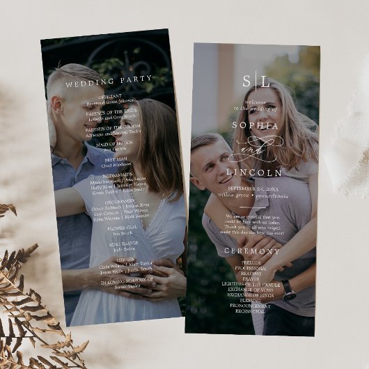 ロマンチックな書道モノグラム暗い結婚写真 プログラム