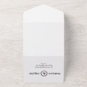 ロマンチックな書道モノグラム結婚写真 オールインワン招待状 (外側)