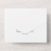 ロマンチックな書道モノグラム結婚写真 オールインワン招待状 (裏面)