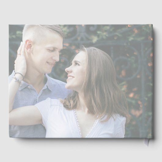 ロマンチックな書道モノグラム結婚写真 ゲストブック (裏面)