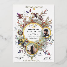 ロマンチックな書道モノグラム結婚写真