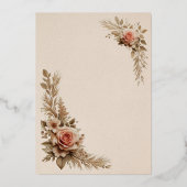 ロマンチックな書道モノグラム結婚写真 箔招待状 (裏面)