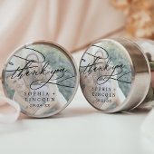 ロマンチックな書道写真ありがとう好意シール ラウンドシール