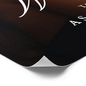 ロマンチックな書道写真結婚のウェルカムサイン ポスター (角)