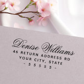 ロマンチックな書道台本のエレガント差出人住所 セルフインキングスタンプ