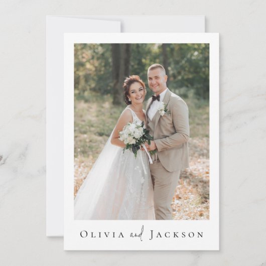 ロマンチックな書道台本の複数の結婚写真 サンキューカード (正面)