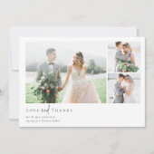 ロマンチックな書道台本の複数の結婚写真 サンキューカード (正面)