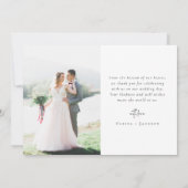 ロマンチックな書道台本の複数の結婚写真 サンキューカード (裏面)