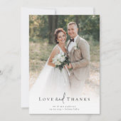 ロマンチックな書道台本の複数の結婚写真 サンキューカード (正面)