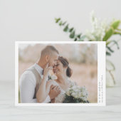 ロマンチックな書道台本の複数の結婚写真 サンキューカード (スタンド正面)