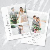 ロマンチックな書道台本の複数の結婚写真 サンキューカード