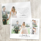 ロマンチックな書道台本の複数の結婚写真 サンキューカード