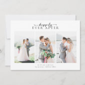 ロマンチックな書道台本の複数の結婚写真 サンキューカード (正面)