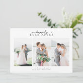 ロマンチックな書道台本の複数の結婚写真 サンキューカード (スタンド正面)