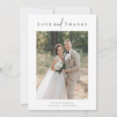ロマンチックな書道台本の複数の結婚写真 サンキューカード (正面)