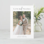 ロマンチックな書道台本の複数の結婚写真 サンキューカード (スタンド正面)