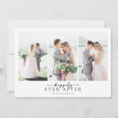 ロマンチックな書道台本の複数の結婚写真 サンキューカード (正面)