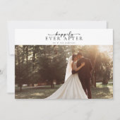 ロマンチックな書道台本結婚の写真 サンキューカード (正面)