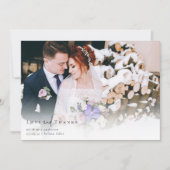 ロマンチックな書道台本結婚の写真 サンキューカード (正面)