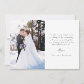 ロマンチックな書道台本結婚の写真 サンキューカード (裏面)