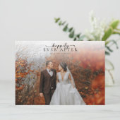 ロマンチックな書道台本結婚の写真 サンキューカード (スタンド正面)