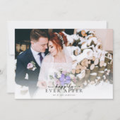 ロマンチックな書道台本結婚の写真 サンキューカード (正面)